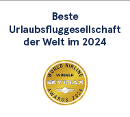 Beste Urlaubsfluggesellschaft der Welt im 2024 Laut Skytrax. Skytrax World Airline Winner Awards 2024.  