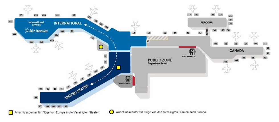 Karte des Montréal-Trudeau International Airport