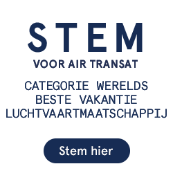 Stem voor Air Transat. Categorie werelds Beste vakantie luchtvaartmaatschappij 2025. Stem hier.