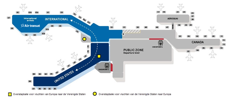 Kaart van Montréal-Trudeau International Airport