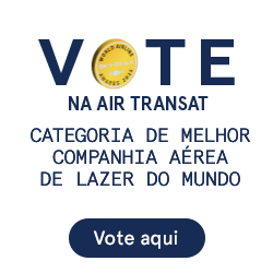 Vote na Air Transat. Categoria de melhor companhia aérea de lazer do mundo 2025. Vote aqui.